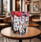 Halloween Baskı içi ve Kulpu Renkli Kupa