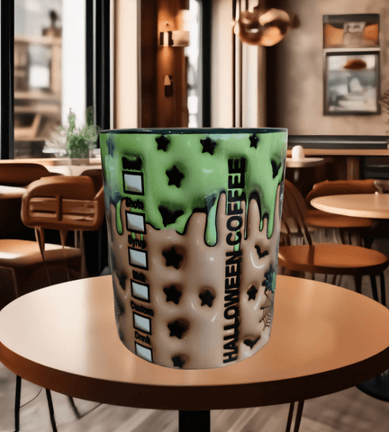 Halloween Baskı içi ve Kulpu Renkli Kupa