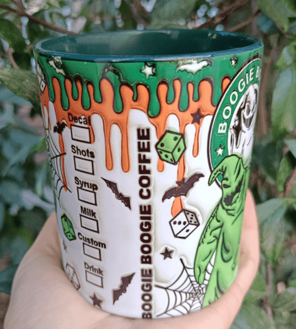 Halloween Baskı içi ve Kulpu Renkli Kupa