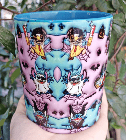 Halloween Baskı içi ve Kulpu Renkli Kupa