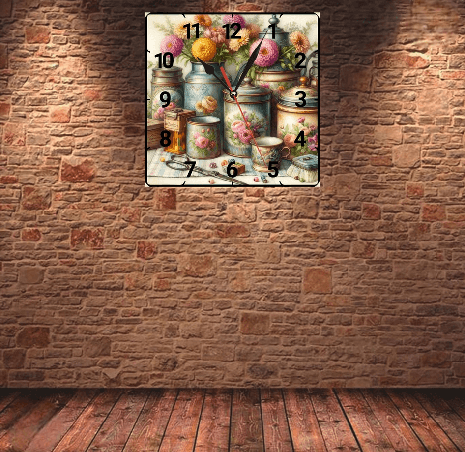 Kavanozlar vintage baskı metal hediyelik dekoratif kaliteli duvar saati