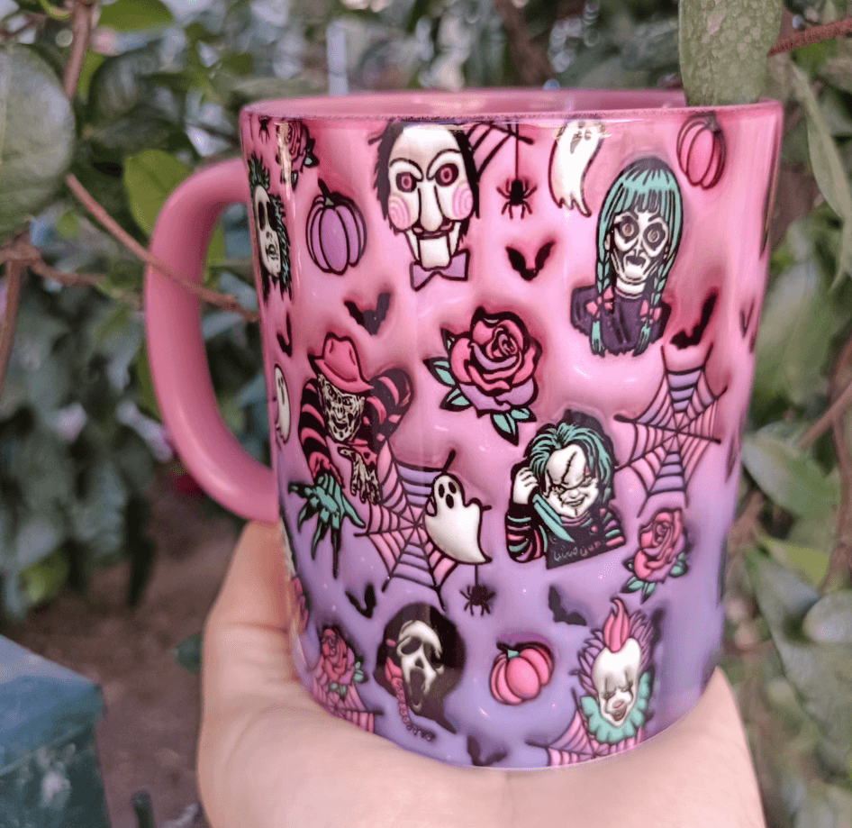 Halloween Baskı içi ve Kulpu Renkli Kupa