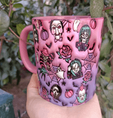 Halloween Baskı içi ve Kulpu Renkli Kupa