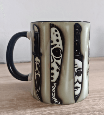 Halloween Baskı içi ve Kulpu Renkli Kupa