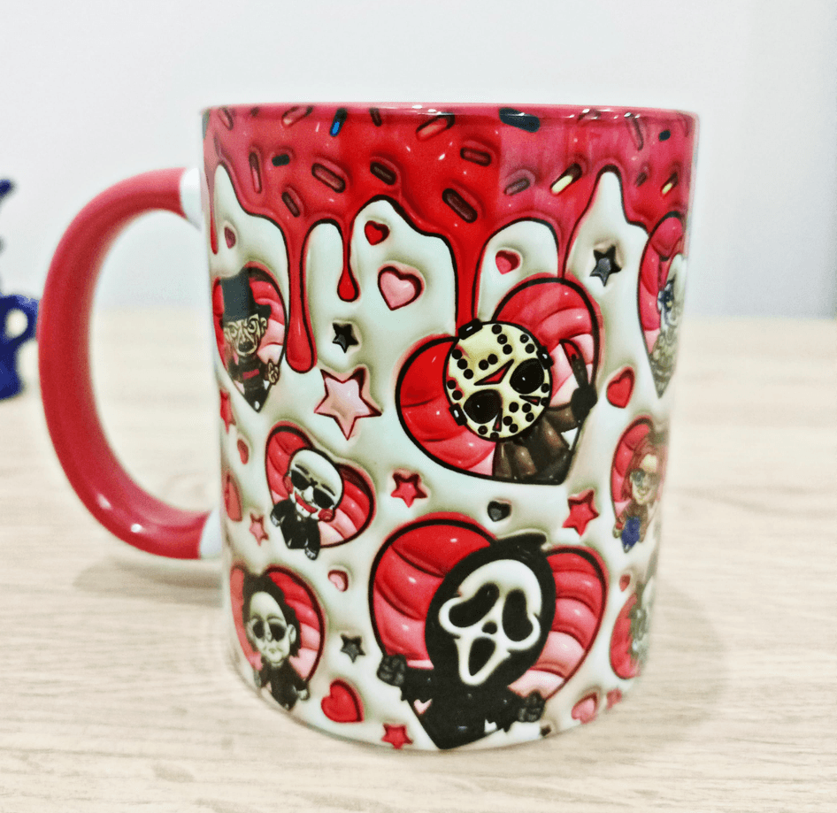 Halloween Baskı içi ve Kulpu Renkli Kupa