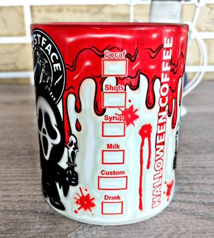 Halloween Baskı içi ve Kulpu Renkli Kupa