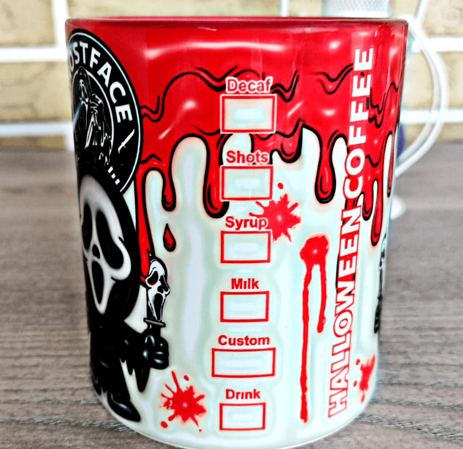 Halloween Baskı içi ve Kulpu Renkli Kupa