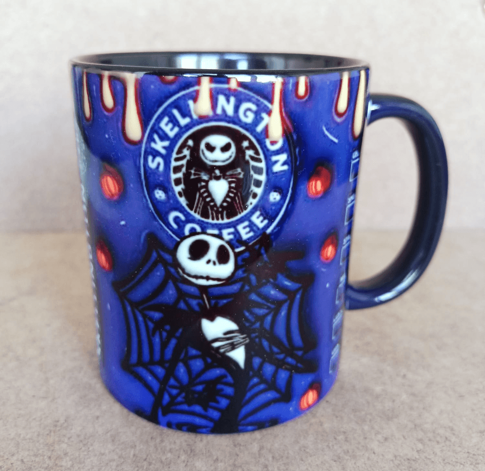 Halloween Baskı içi ve Kulpu Renkli Kupa