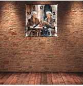 Eski dostlar vintage baskı metal hediyelik dekoratif kaliteli duvar saati