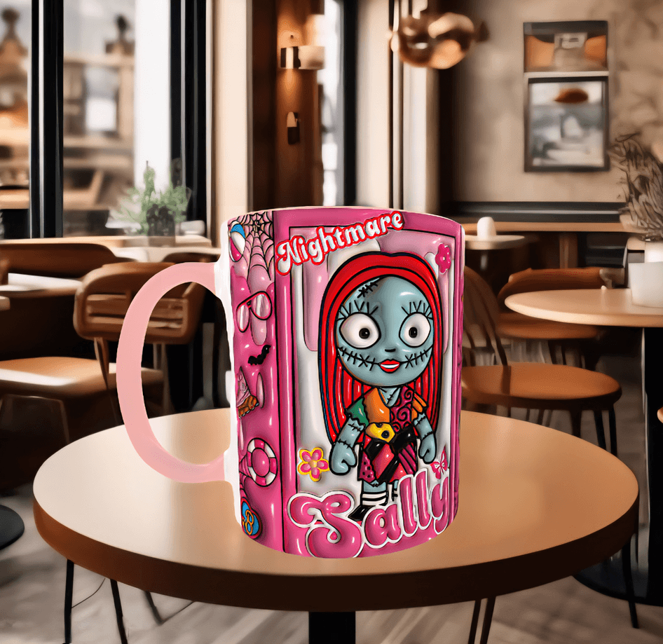 Halloween Baskı içi ve Kulpu Renkli Kupa