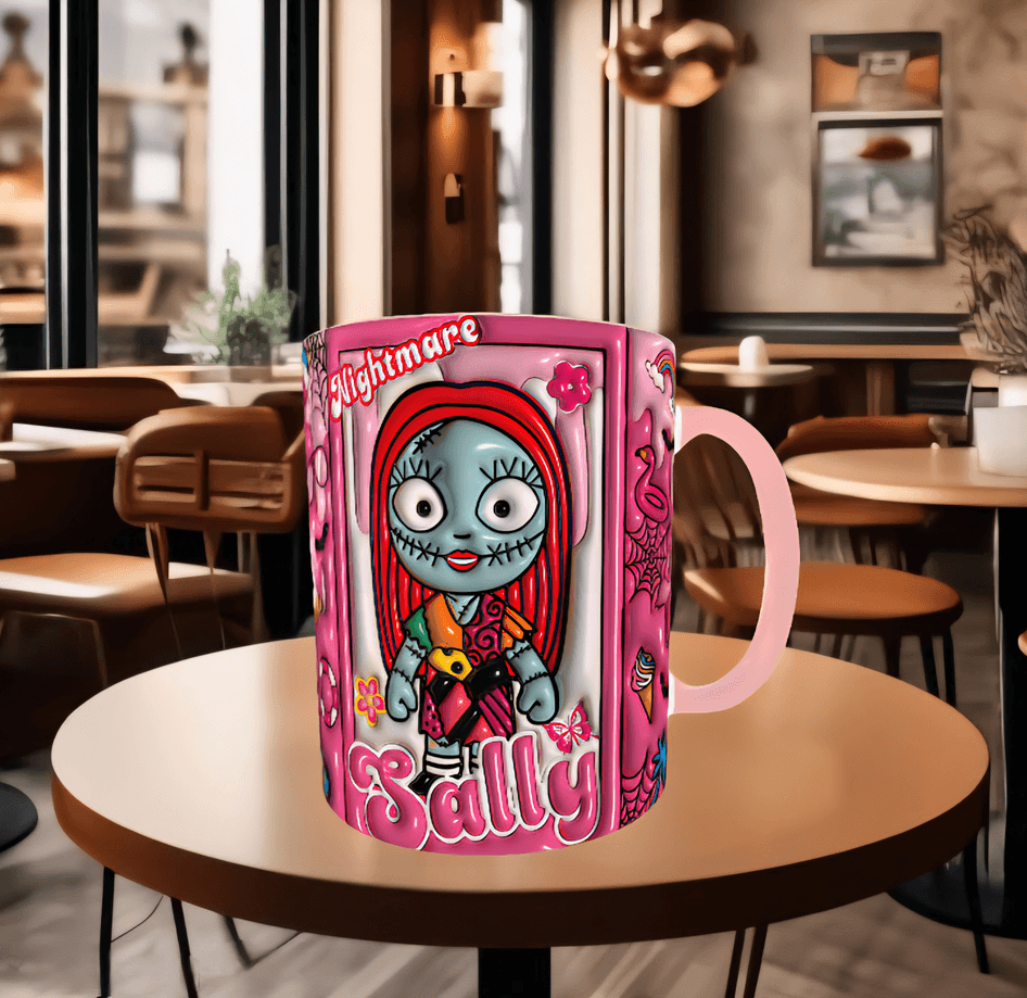 Halloween Baskı içi ve Kulpu Renkli Kupa