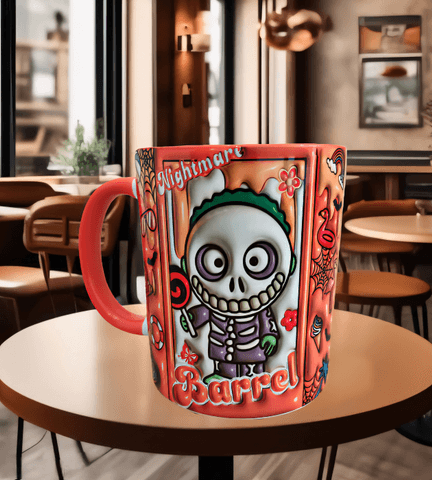 Halloween Baskı içi ve Kulpu Renkli Kupa