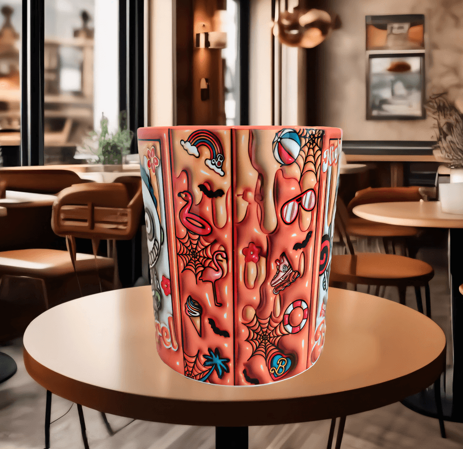 Halloween Baskı içi ve Kulpu Renkli Kupa