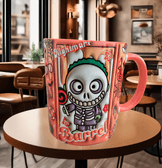 Halloween Baskı içi ve Kulpu Renkli Kupa