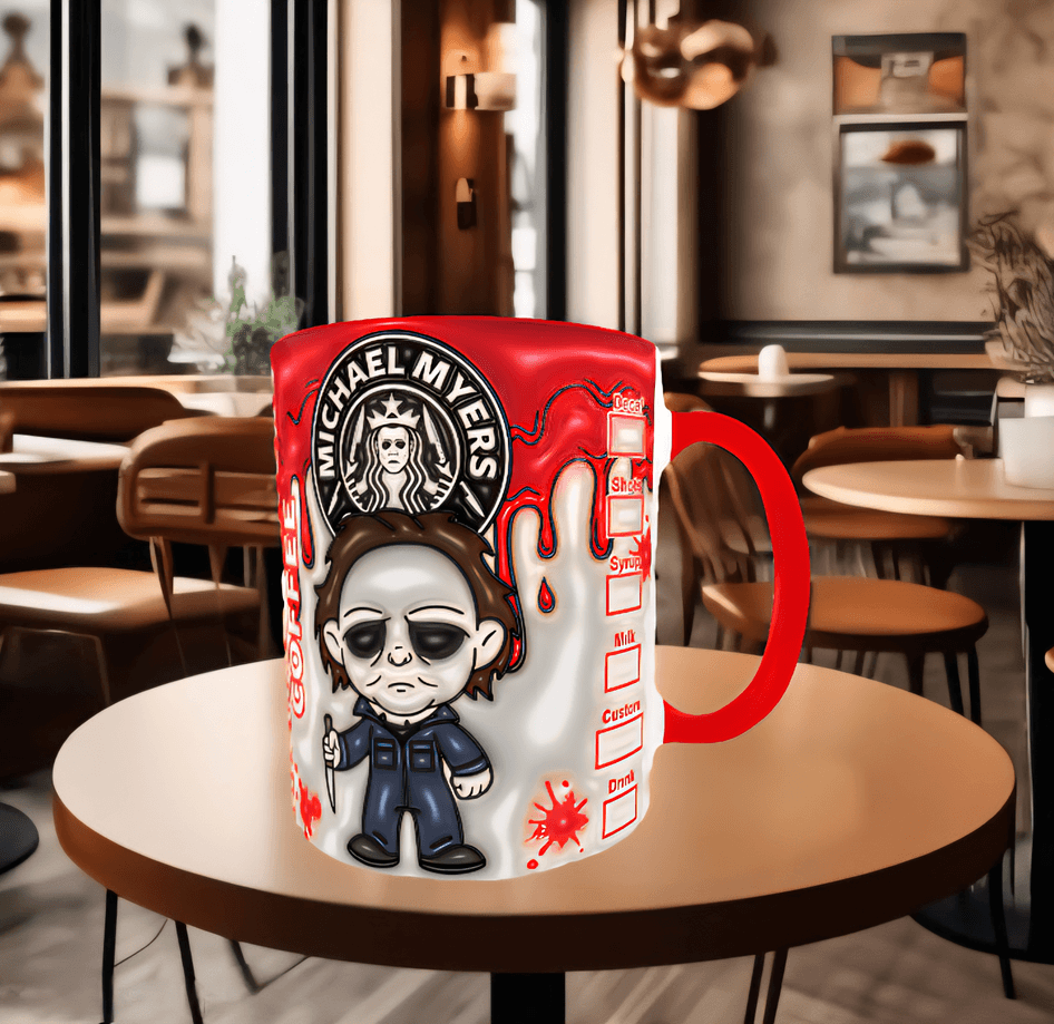 Halloween Baskı içi ve Kulpu Renkli Kupa