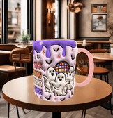 Halloween Baskı içi ve Kulpu Renkli Kupa