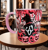 Halloween Baskı içi ve Kulpu Renkli Kupa