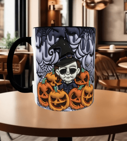 Halloween Baskı içi ve Kulpu Renkli Kupa