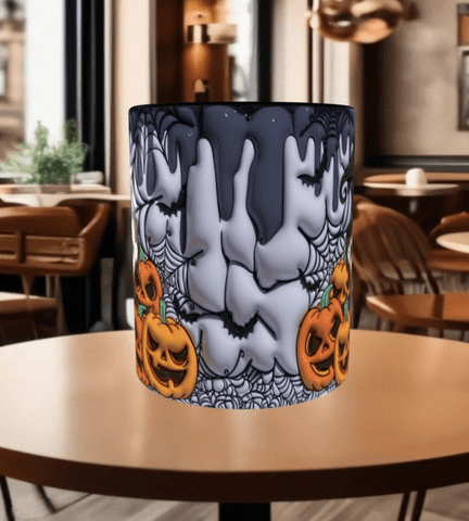Halloween Baskı içi ve Kulpu Renkli Kupa
