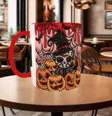 Halloween Baskı içi ve Kulpu Renkli Kupa