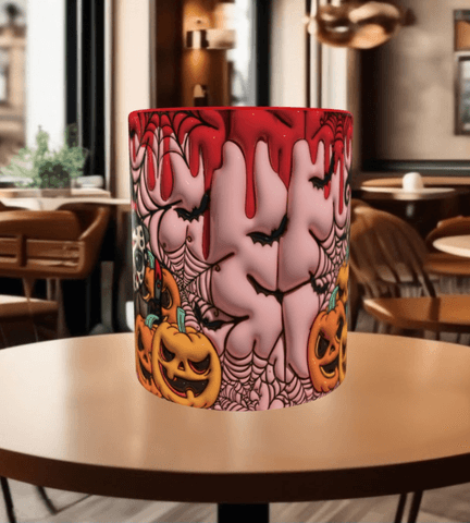 Halloween Baskı içi ve Kulpu Renkli Kupa