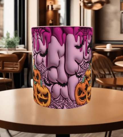 Halloween Baskı içi ve Kulpu Renkli Kupa