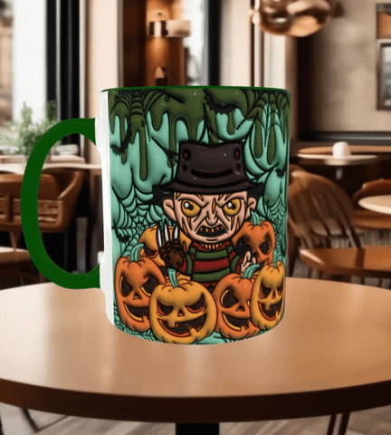 Halloween Baskı içi ve Kulpu Renkli Kupa