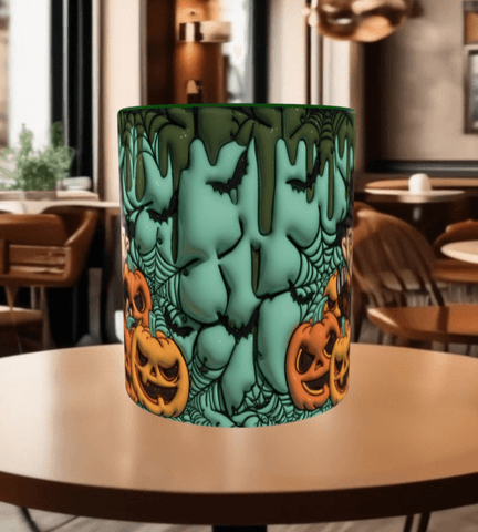 Halloween Baskı içi ve Kulpu Renkli Kupa