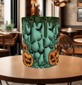 Halloween Baskı içi ve Kulpu Renkli Kupa