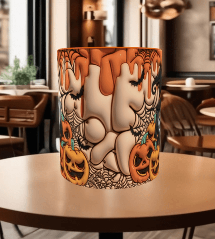 Halloween Baskı içi ve Kulpu Renkli Kupa
