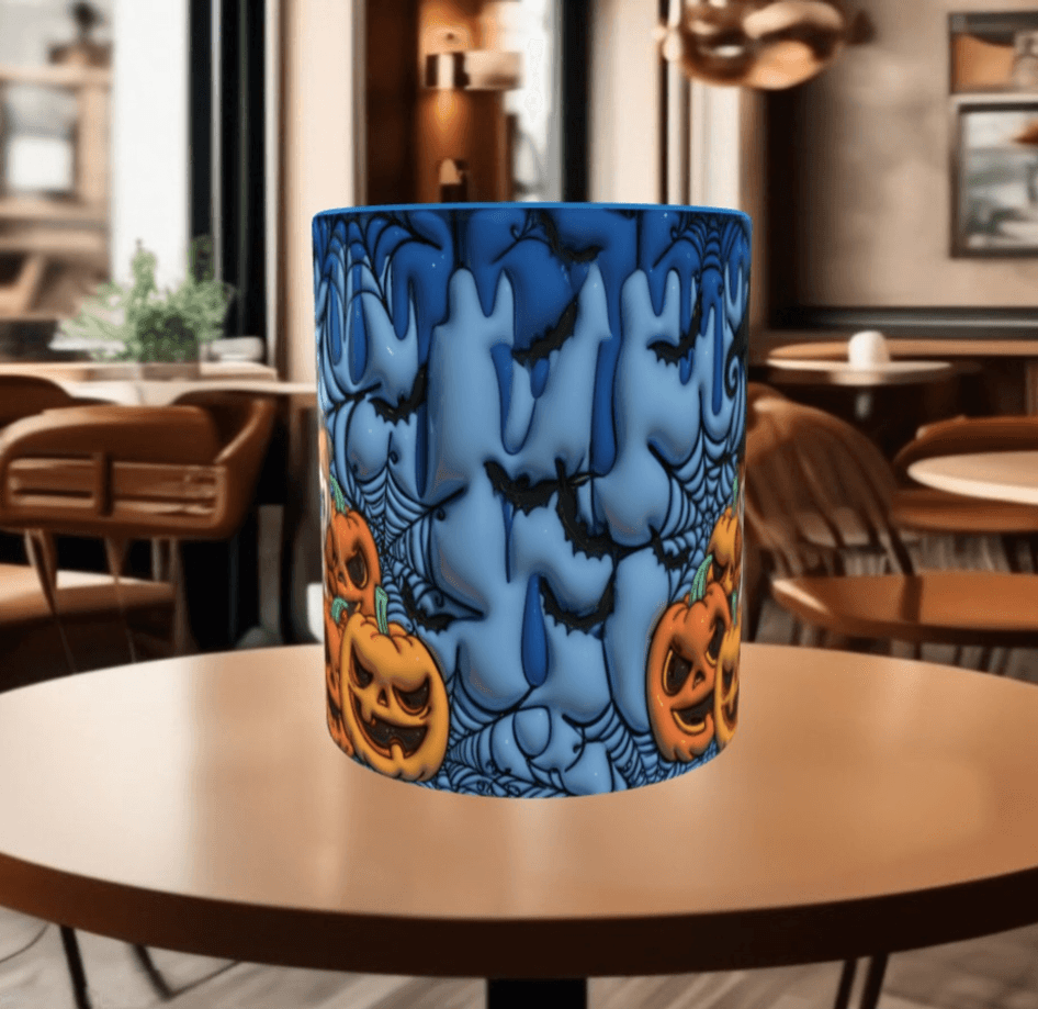 Halloween Baskı içi ve Kulpu Renkli Kupa