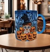 Halloween Baskı içi ve Kulpu Renkli Kupa