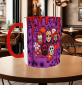 Halloween Baskı içi ve Kulpu Renkli Kupa