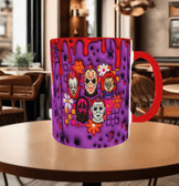 Halloween Baskı içi ve Kulpu Renkli Kupa