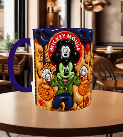 Halloween Baskı içi ve Kulpu Renkli Kupa