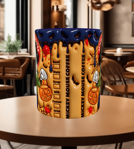 Halloween Baskı içi ve Kulpu Renkli Kupa