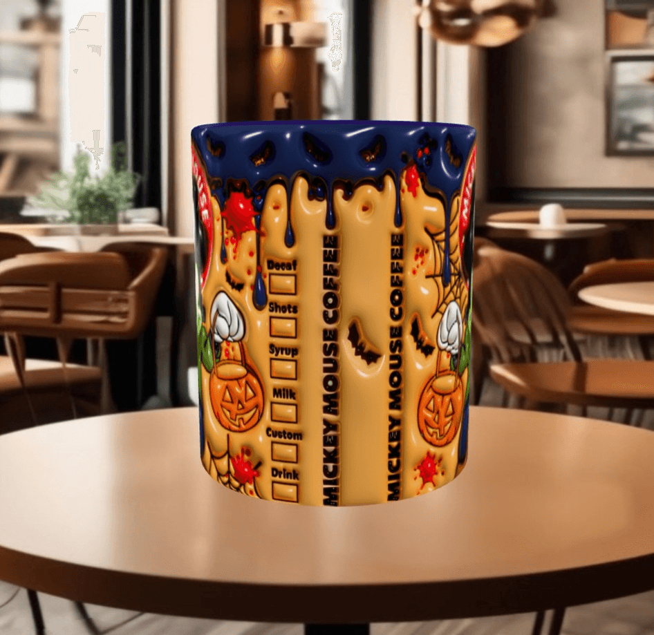 Halloween Baskı içi ve Kulpu Renkli Kupa