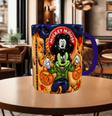 Halloween Baskı içi ve Kulpu Renkli Kupa