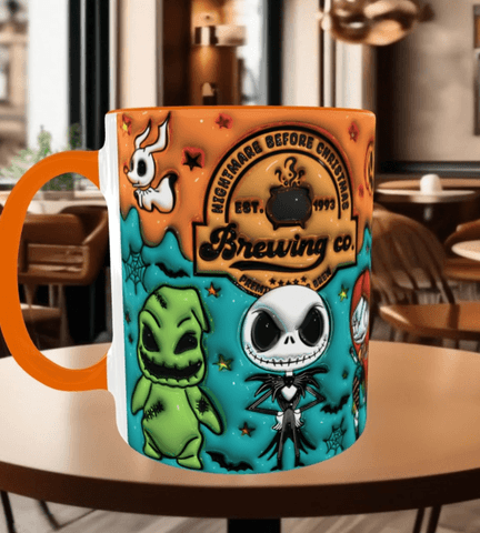 Halloween Baskı içi ve Kulpu Renkli Kupa