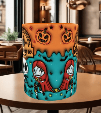 Halloween Baskı içi ve Kulpu Renkli Kupa