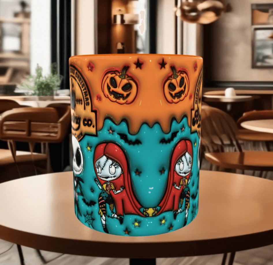 Halloween Baskı içi ve Kulpu Renkli Kupa