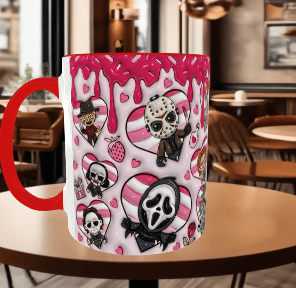 Halloween Baskı içi ve Kulpu Renkli Kupa