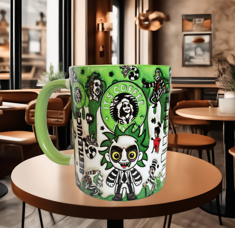 Halloween Baskı içi ve Kulpu Renkli Kupa