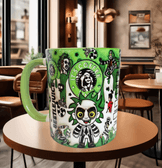 Halloween Baskı içi ve Kulpu Renkli Kupa