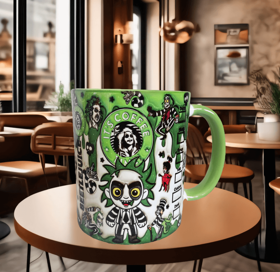 Halloween Baskı içi ve Kulpu Renkli Kupa