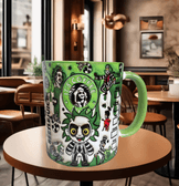 Halloween Baskı içi ve Kulpu Renkli Kupa