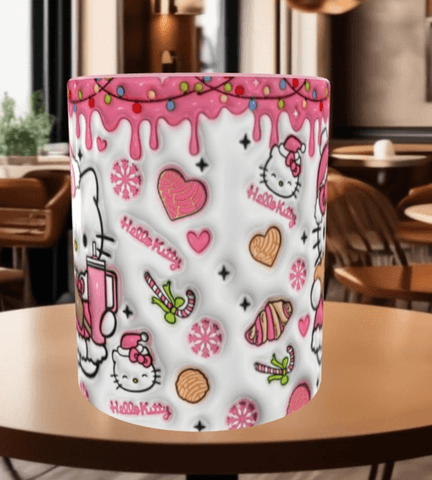 Hello Kitty Baskı içi ve Kulpu Renkli Kupa
