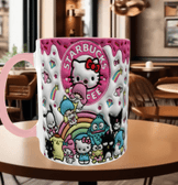 Hello Kitty Baskı içi ve Kulpu Renkli Kupa