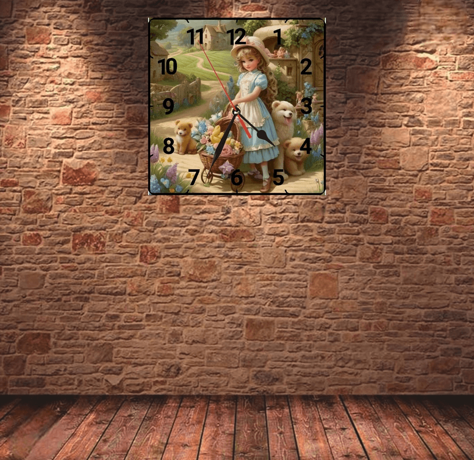 Patika yol vintage baskı metal hediyelik dekoratif kaliteli duvar saati