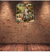 Patika yol vintage baskı metal hediyelik dekoratif kaliteli duvar saati